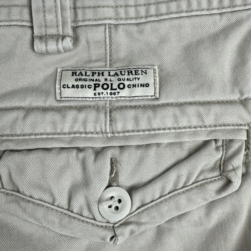 Polo Ralph Lauren Mens Beige Baggy Cargo Shorts Sz 40, 90s y2K Utility Military